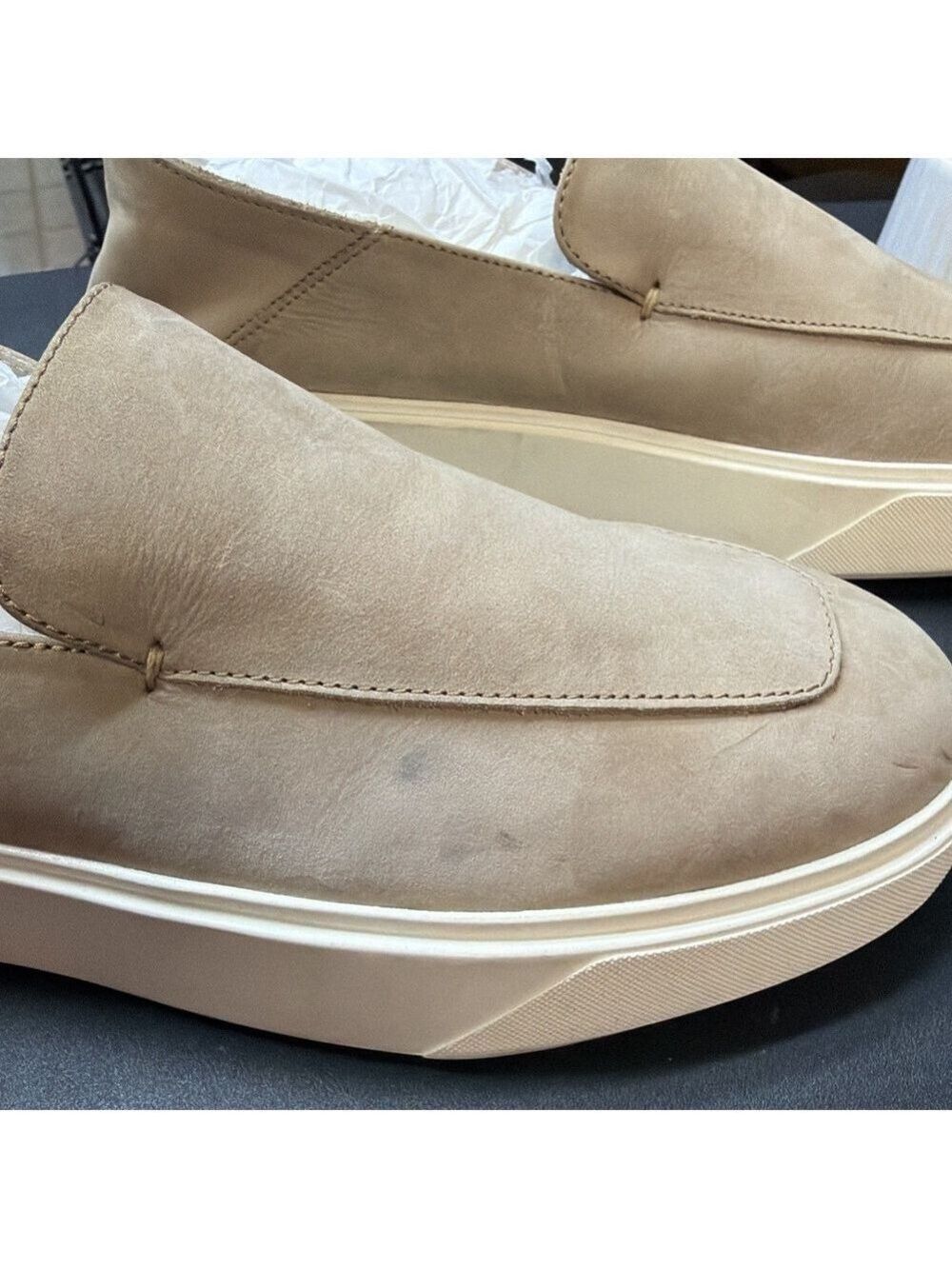 Reiss Men's Beige Nubuck Leather Slip-On Loafers Size 9 Casual Shoes NWOT - Picture 10 of 11